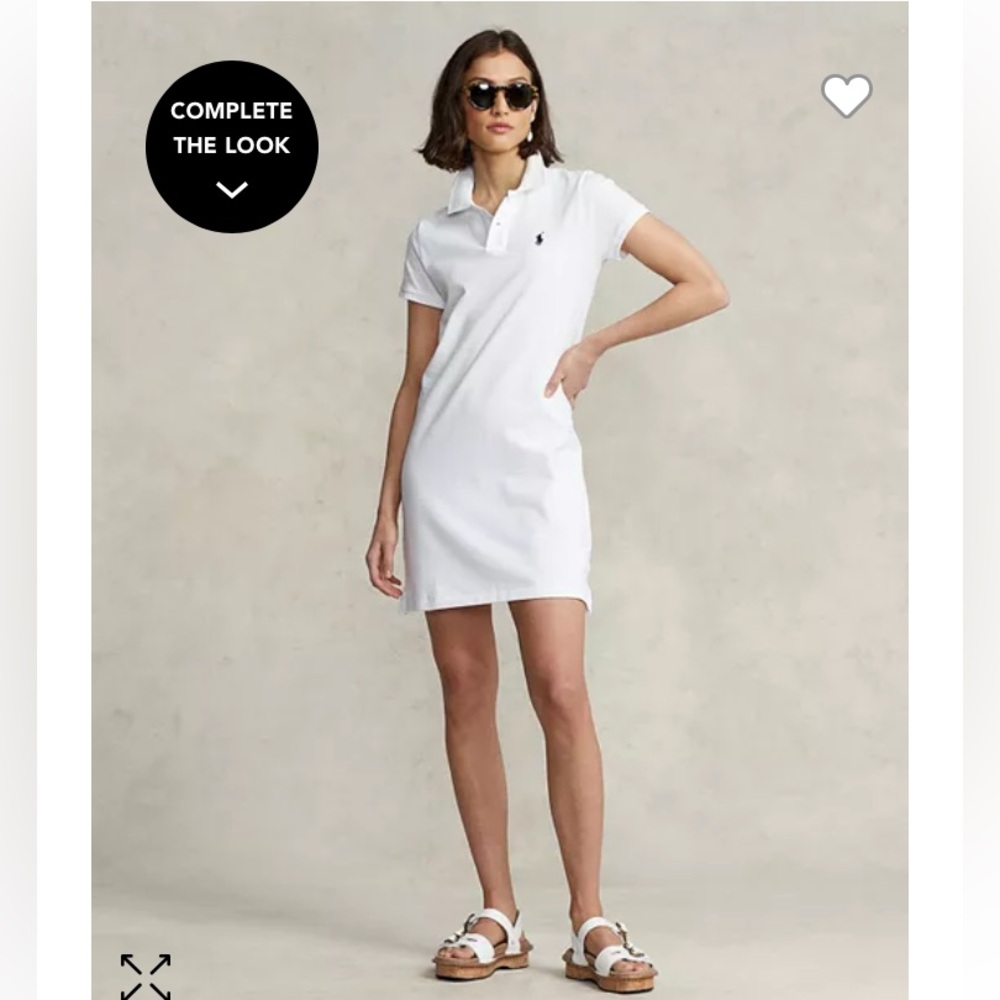 Ralph Lauren White Cotton Polo Dress Womens medium